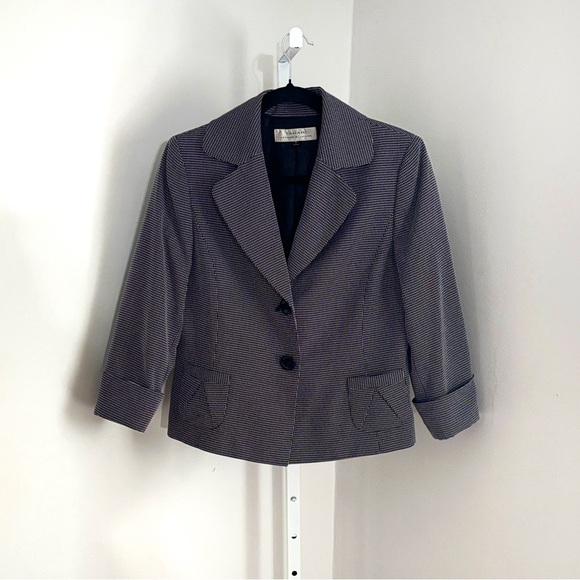 Tahari Jackets & Blazers - Tahari Arthur S. Levine Black and White Blazer 3/4 Length Cuffed Sleeve Womens 8